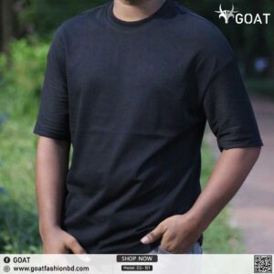Premium Signature Drop Shoulder T-Shirt - Black | DS-101